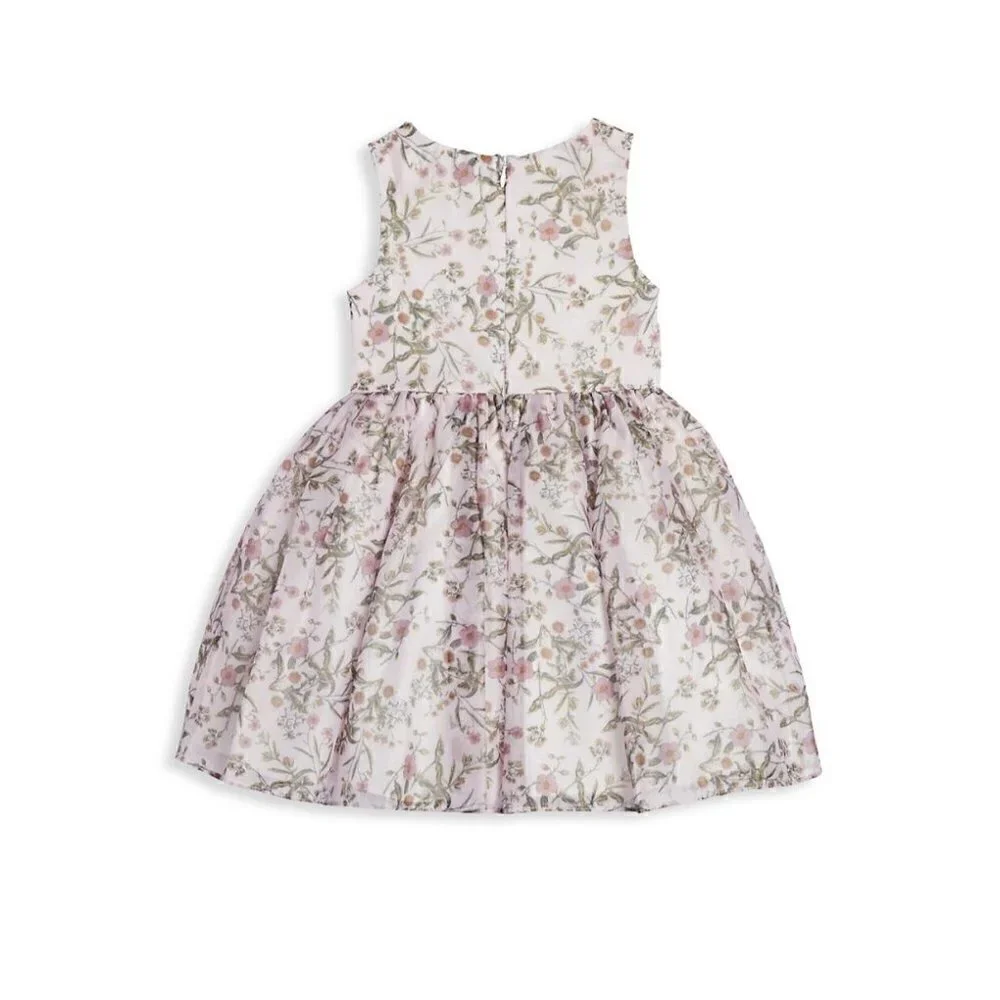 NWOT PIPPA & JULIE Kids' Size 5 Little Girl's Ditsy Floral Opaque Organza Dress